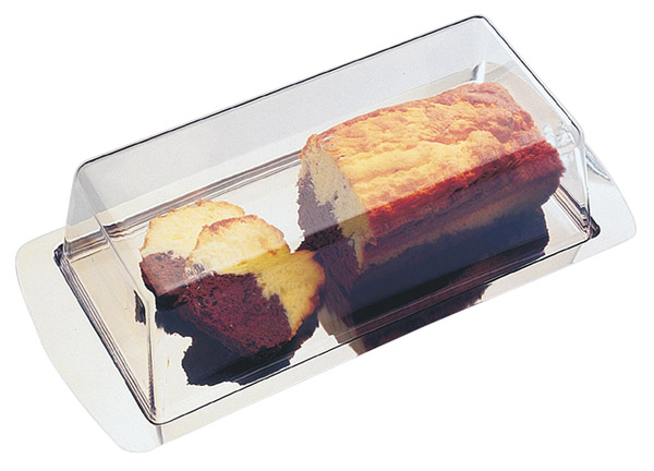 Tablett mit Haube, 34 x 16,5 cm, Haubenhöhe 10 cm, Tablett 18/0 Edelstahl