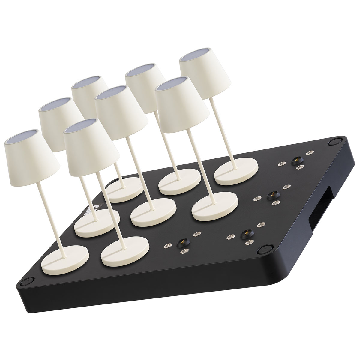 Ladestation, 12-fach, ABS, schwarz, inkl. 2 Fernbedienungen, 43 cm x 33 cm, H: 4,5 cm