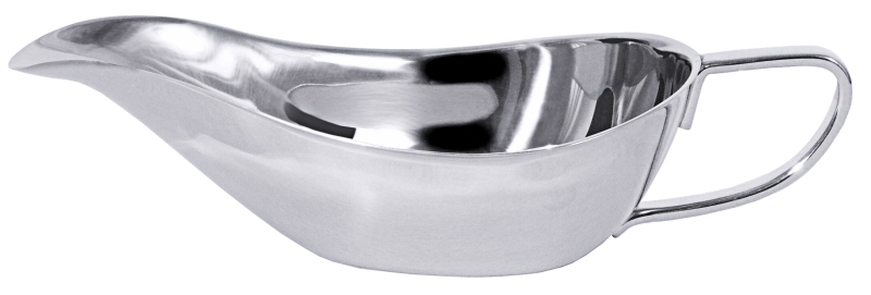 Sauciere ohne Fuß, Edelstahl, I: 0,1 ltr., H: 5 cm, L: 19 cm