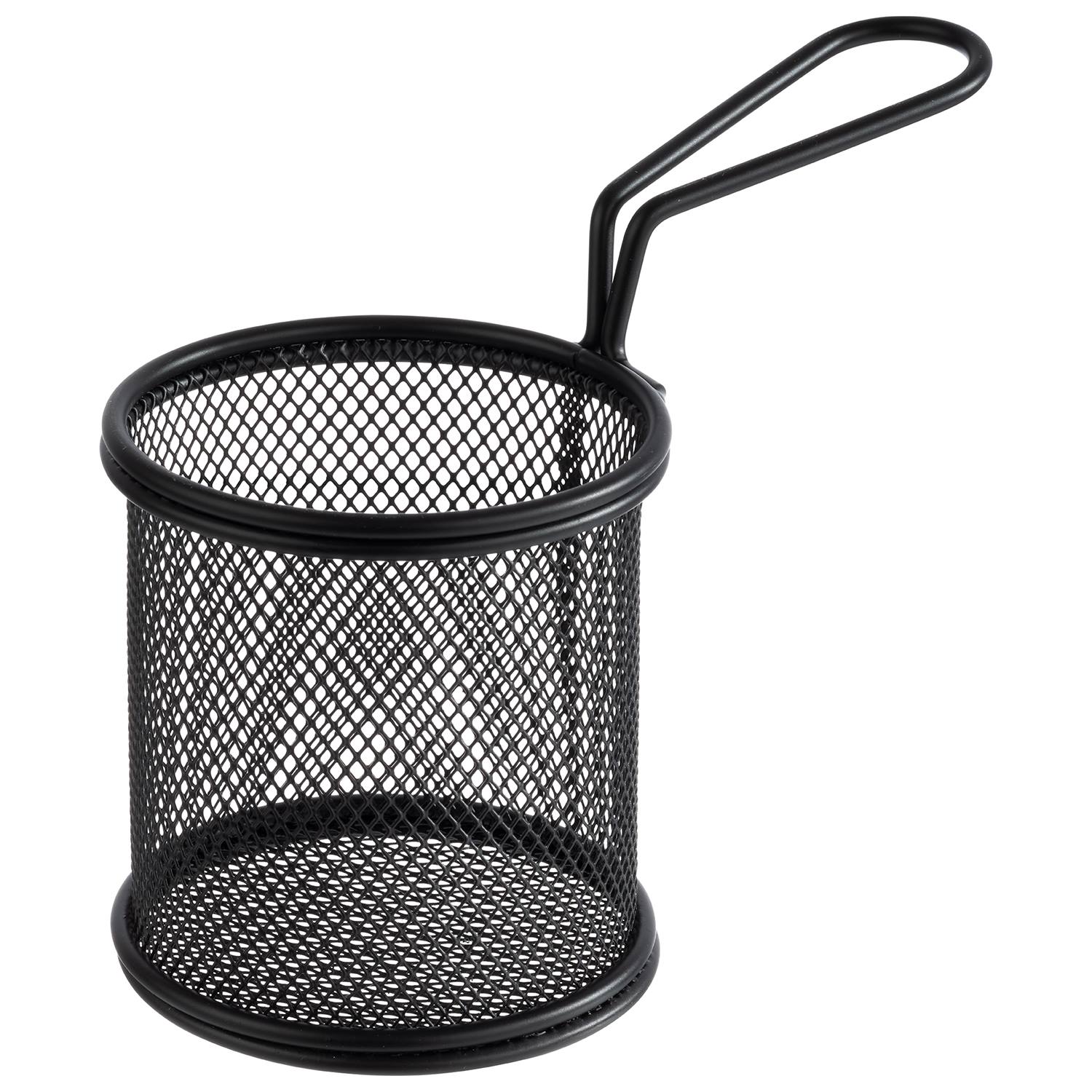 Servier-Frittierkorb SNACKHOLDER, Edelstahl, D: 9 cm, H: 8,5 cm, Fb. schwarz-matt