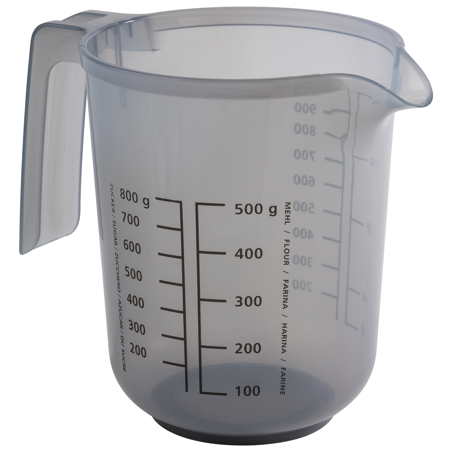 Rührbecher m. Deckel u. Spritzschutz, Polypropylen, D: 12,5 cm, H: 16 cm, I: 1,0 Liter, Farbe: french grey