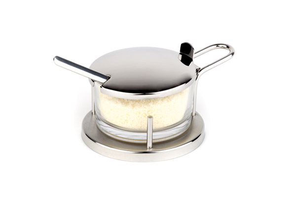 Parmesan-Menage CLASSIC, D: 10,5 cm, H: 7 cm, Glas, 18/8 Edelstahl, hochglanzpoliert