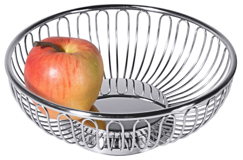 Brot-, Obstkorb, rund, Edelstahl, D: 17 cm, H: 6 cm