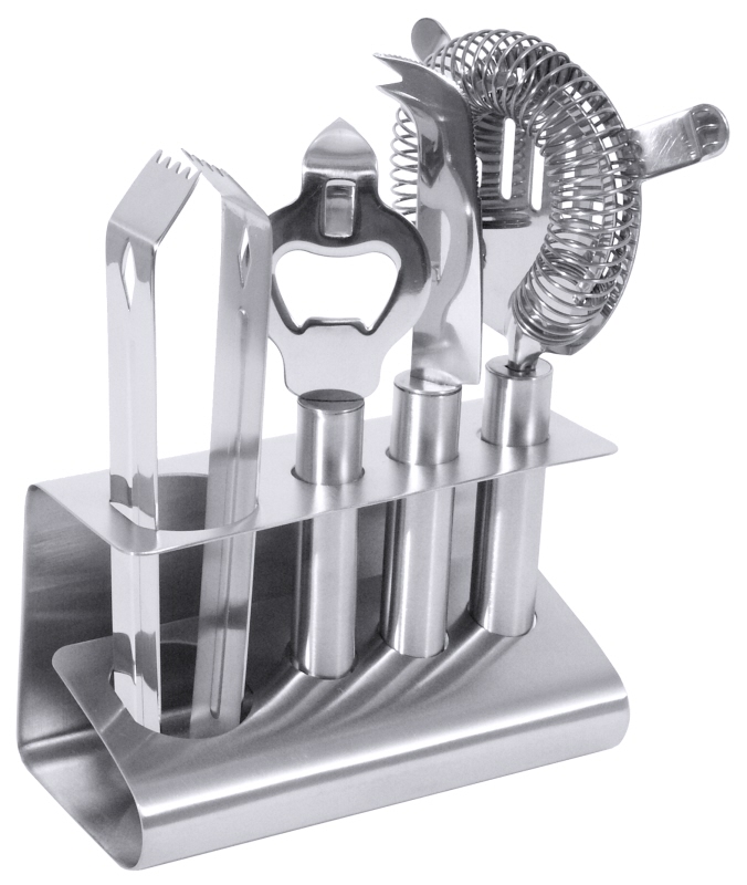 Cocktail-Set, 4-teilig, Edelstahl, 13 x 7 x 17 cm