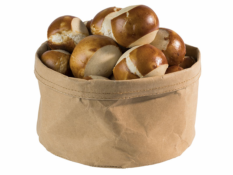 Brottasche PAPERBAG D: 20 cm, H: 13 cm Papier in Lederoptik, Fb. Beige