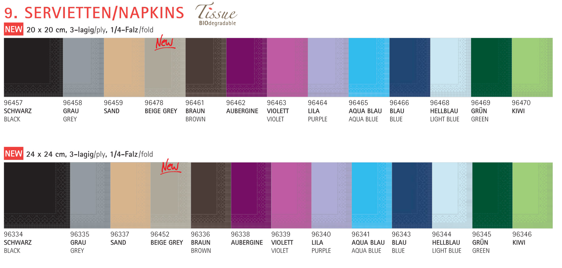 Cocktail Servietten - BASIC UNI Tissue