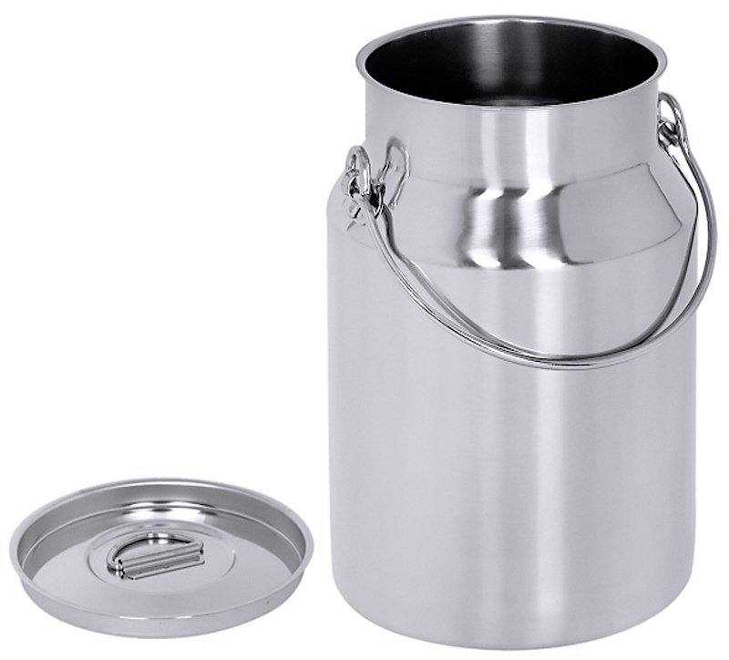 Transportkanne mit Deckel, I: 5 ltr., D: 17,5 cm, H: 25,5 cm, Edelstahl