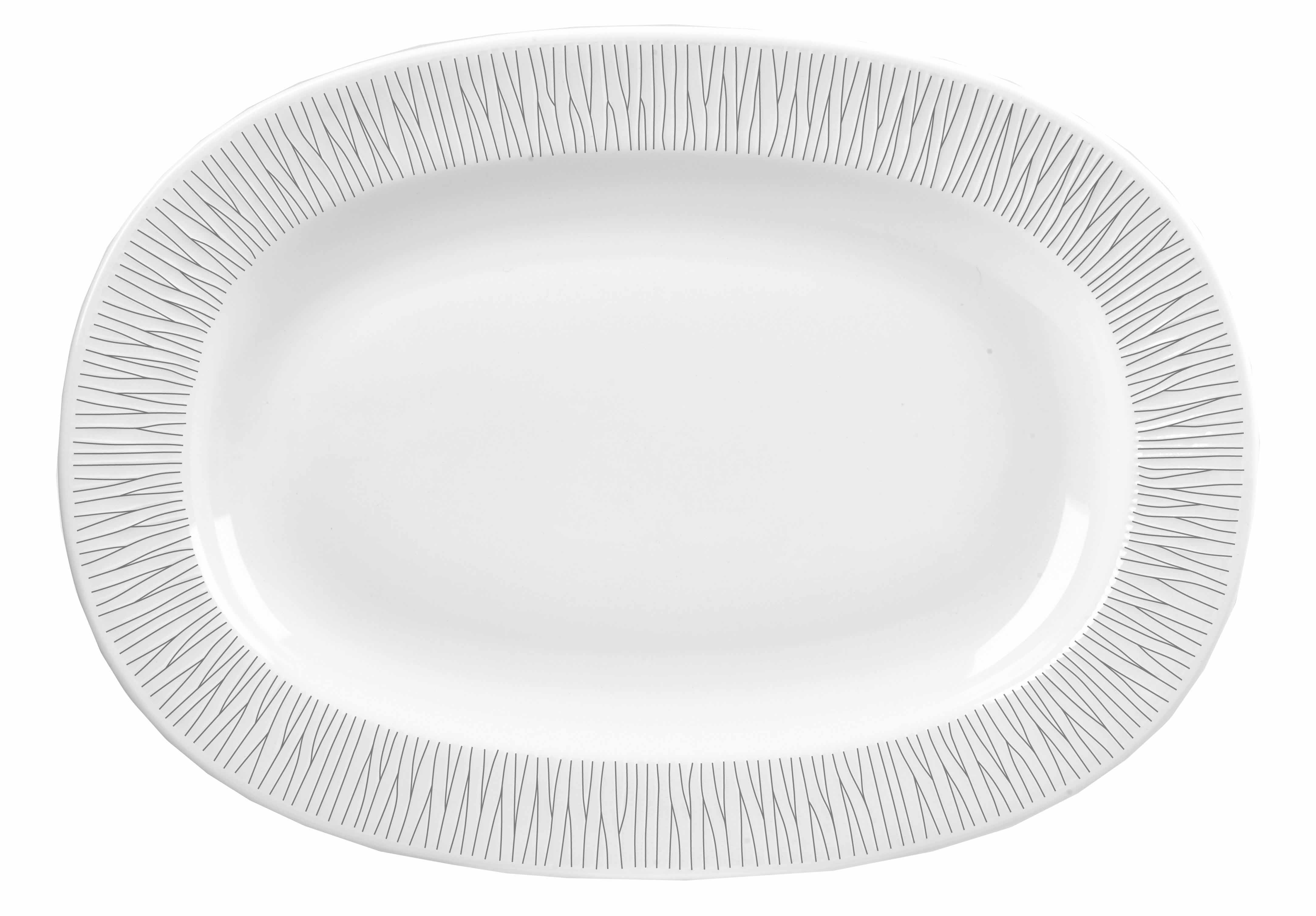 Churchill, Bamboo - Platte oval Fahne, uni/ weiss, 28 cm