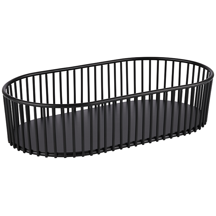 Korb oval URBAN, Metall schwarz, 29 x 16 cm, H: 7 cm