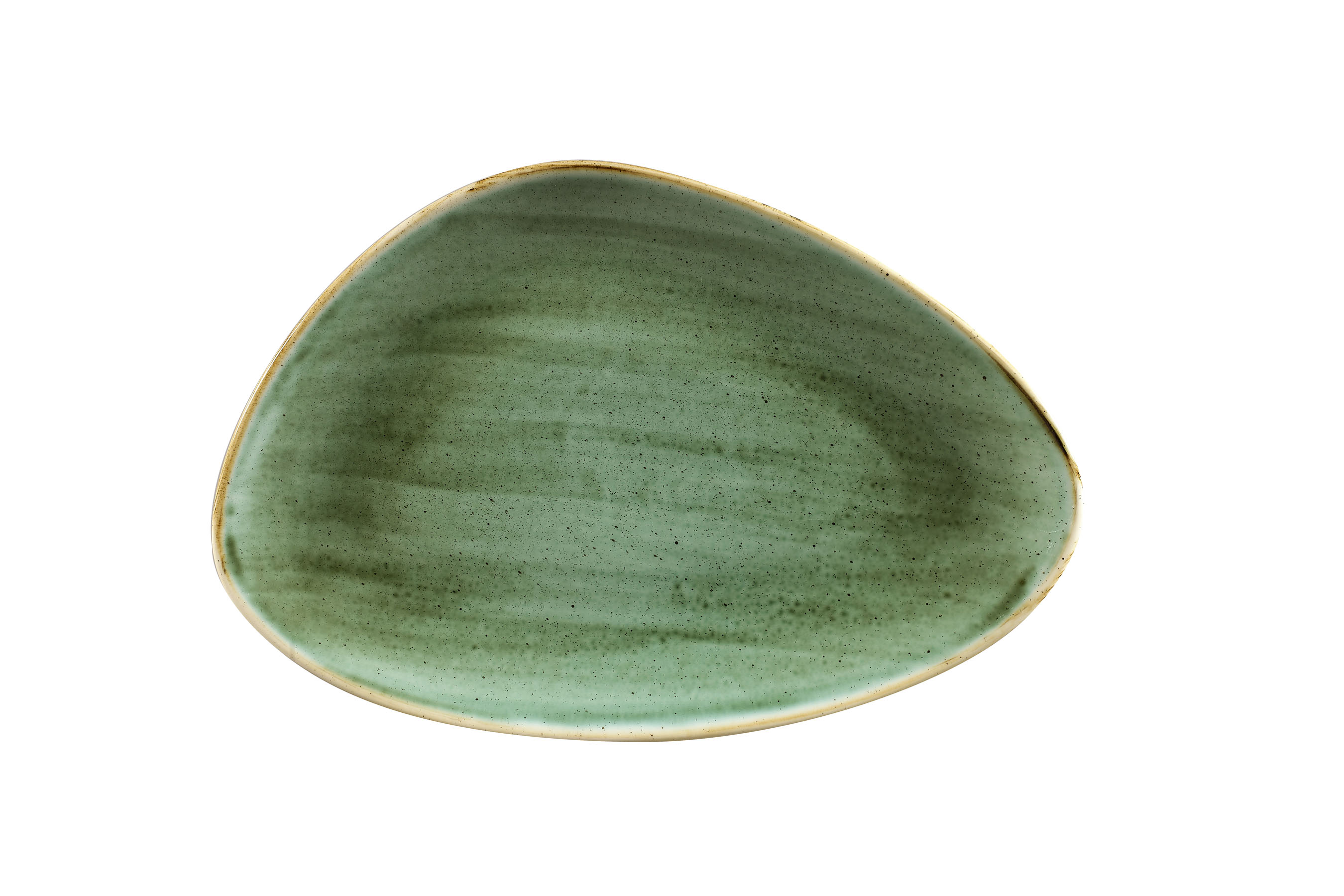 Churchill, Stonecast : Samphire Green - Chefs Platte dreieckig, 30,4 x 20,5 cm