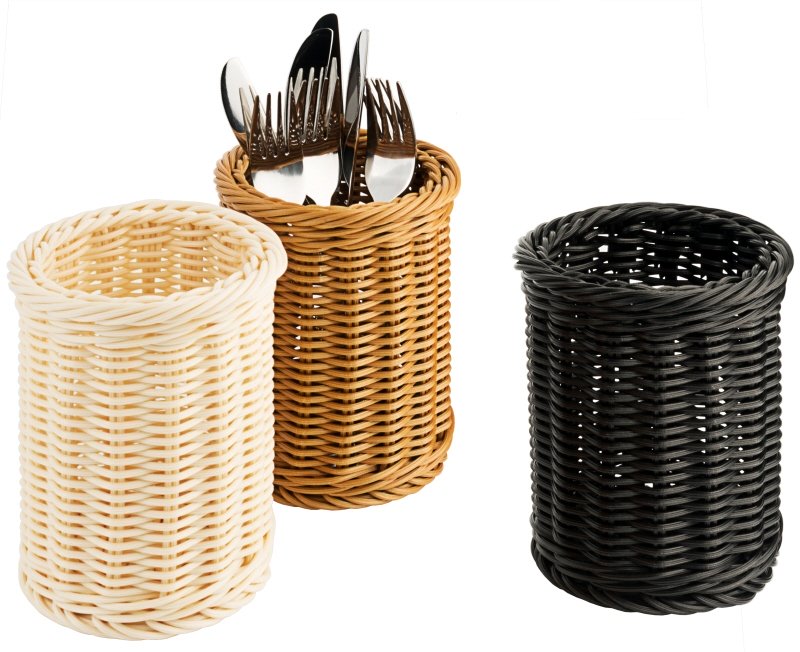 Besteckkorb, hoch, PP, braun, D: 12 cm, H: 15 cm