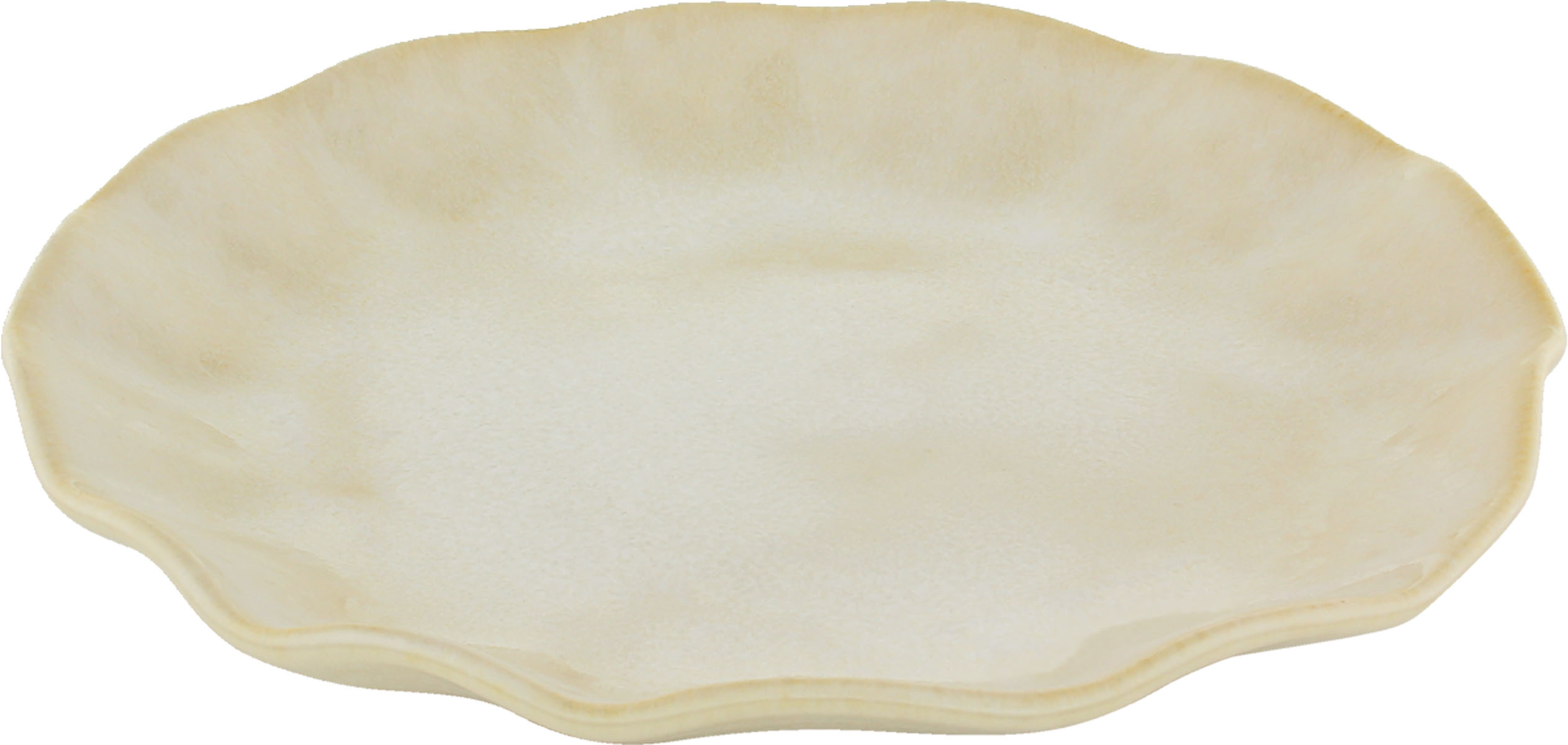 Playground, Steinzeug - NAMI : Teller, flach, rund, sandfarben, 22 cm