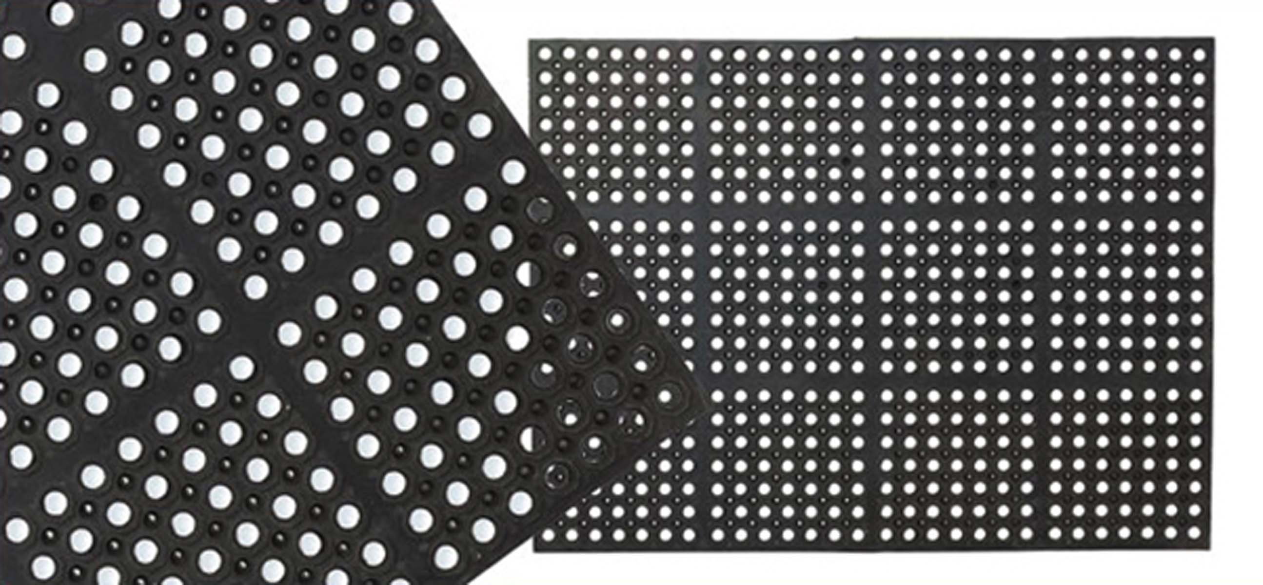 Bodenmatte, schwarzes Gummi, 91 x 91 cm