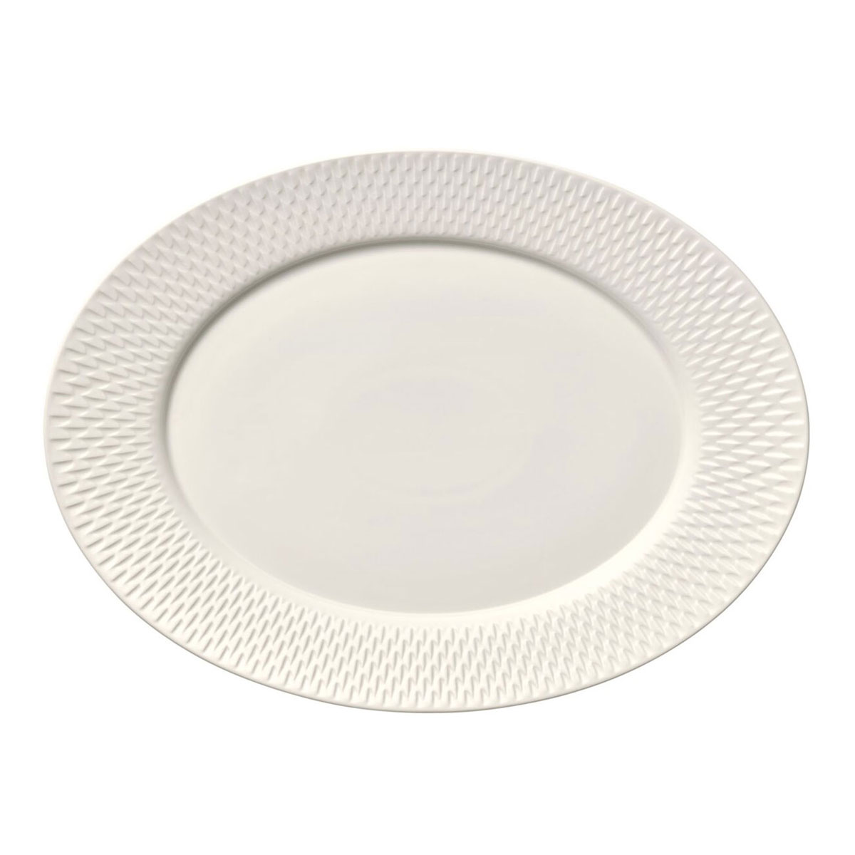 Bauscher, Purity Reflections : Platte oval Fahne, bonewhite, uni, 38 x 28 cm