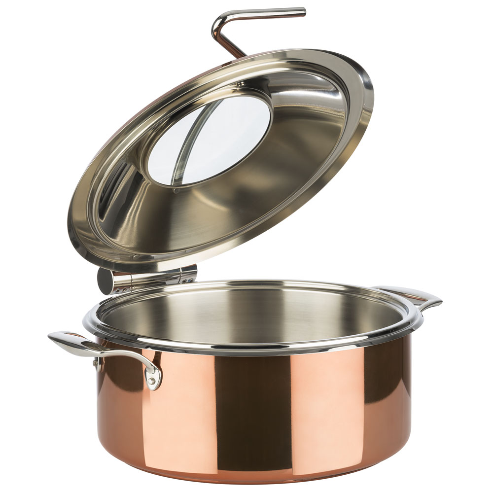Chafing Dish, 4-tlg. Set, D: 30,5 cm, H: 17,5 cm, 18/8 Edelstahl, Fb. kupfer-look