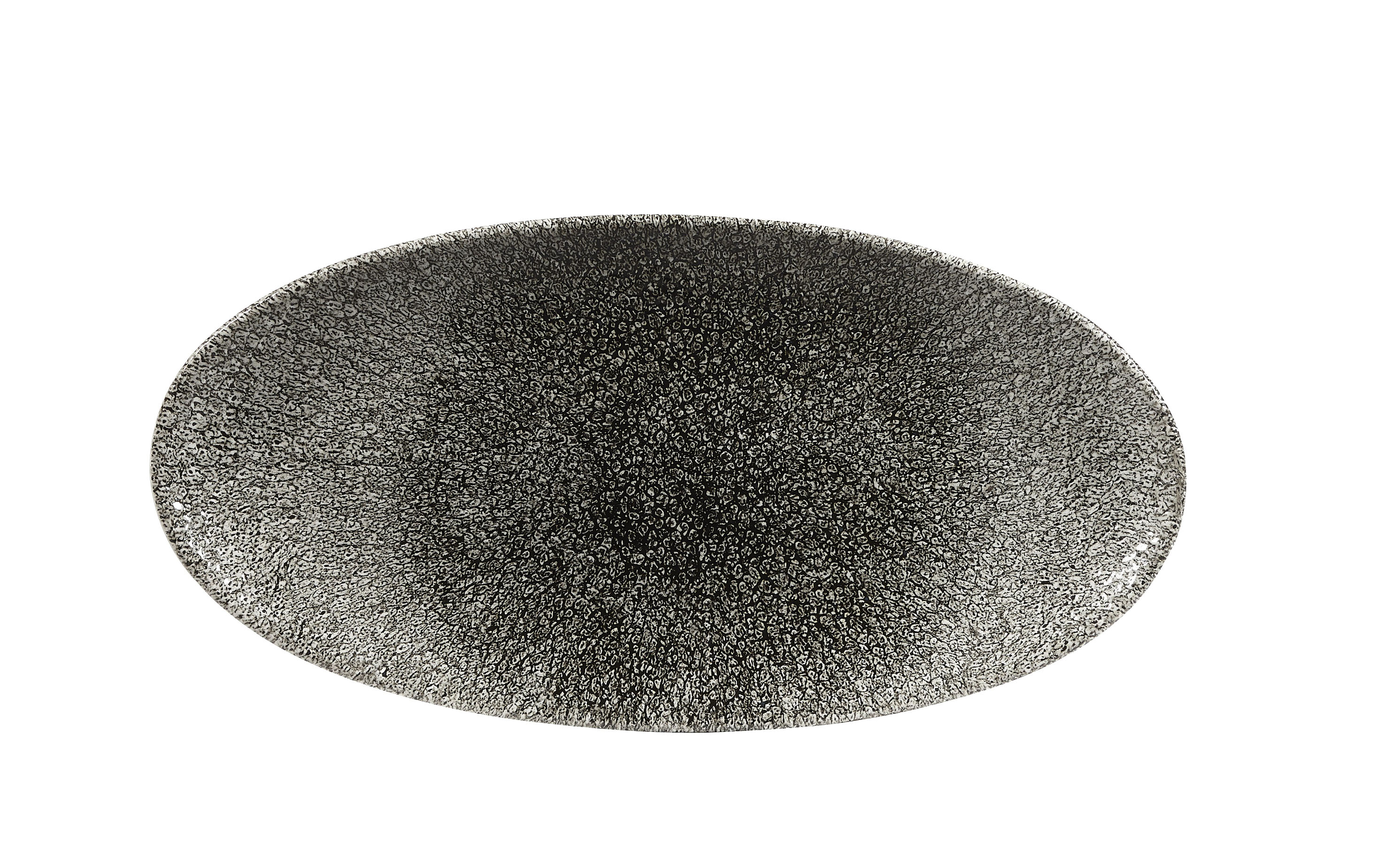 Churchill, Raku : Quartz Black - Chefs Platte oval, 29,9 x 15 cm