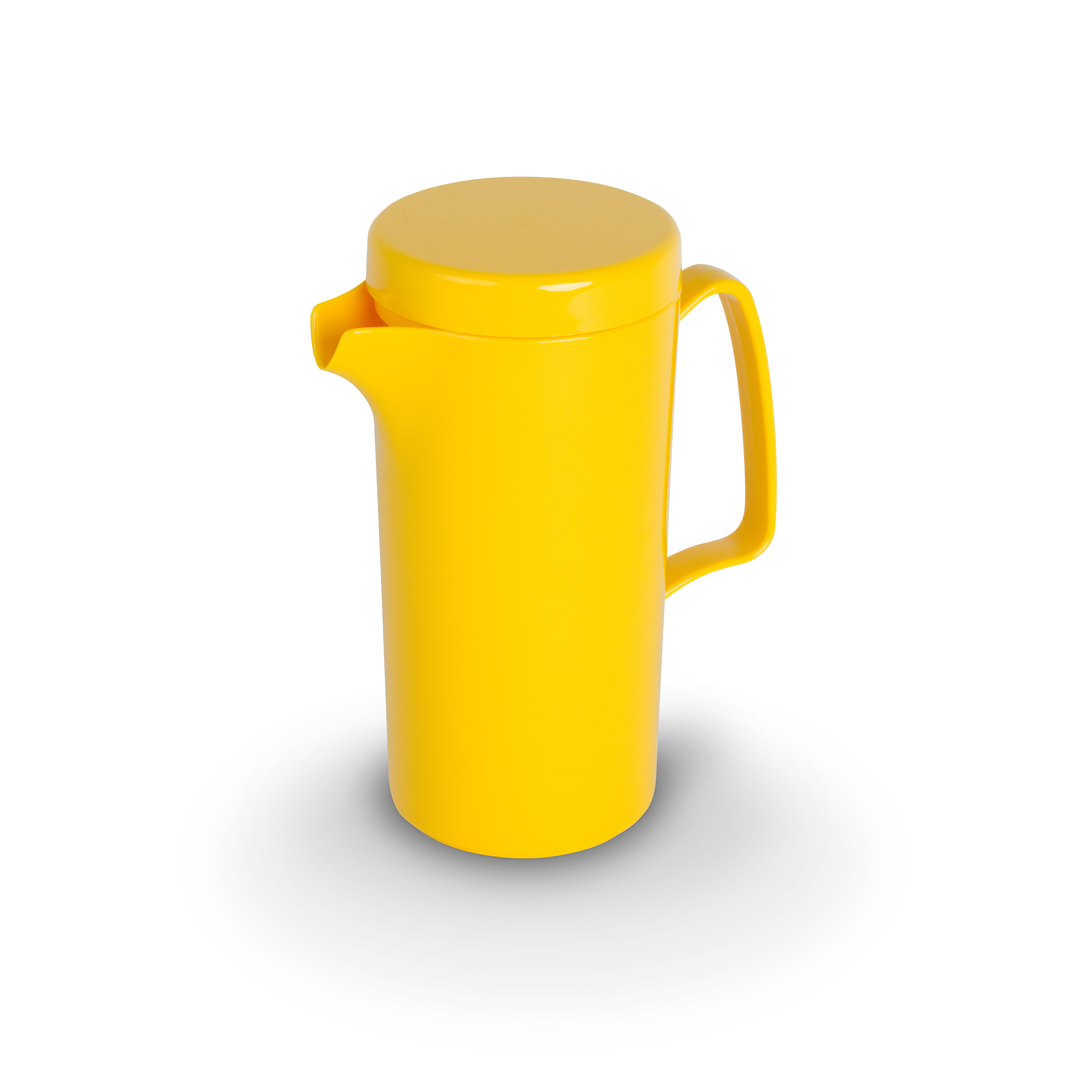 Kanne mit Deckel PC, uni, gelb, D x H: 8 x 18 cm/ 0,6 ltr.