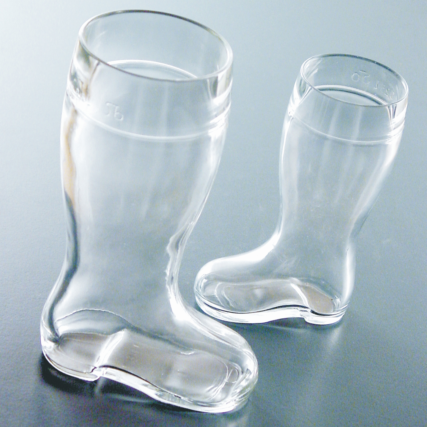 Bierstiefel Pressglas 125 cl m. Füllstrich 1.00 ltr. |-|, Inhalt: 1250 ml, H: 242 mm