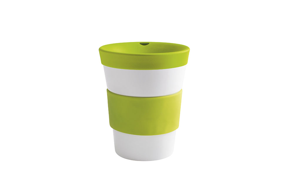Kahla, Cupit - Becher mit Trinkdeckel 0,35 ltr., Banderole glatt: fresh lime