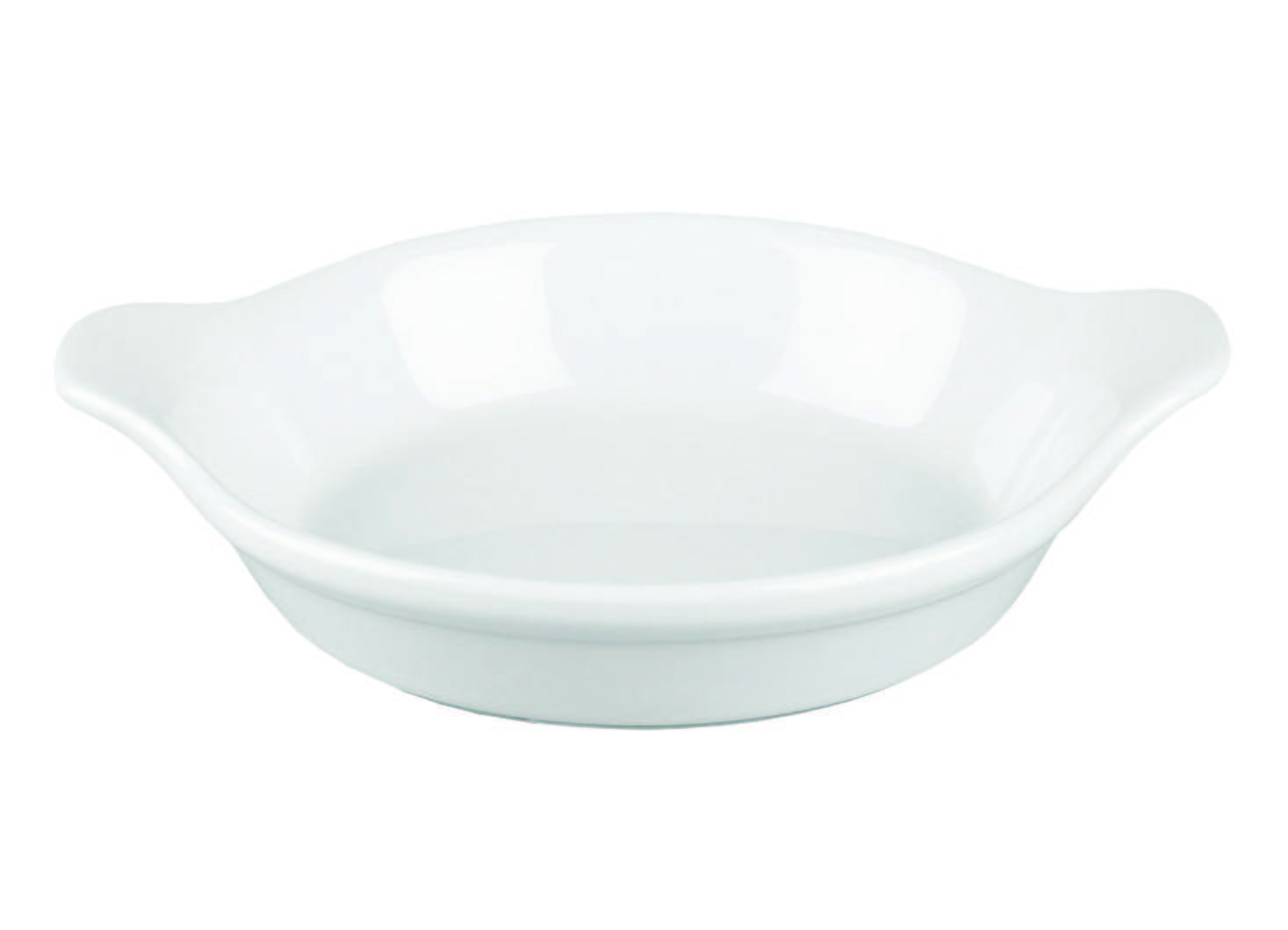 Churchill, Cookware - Backform rund m. 2 Griffen, uni/ weiss, 17,5 x 21,5 cm/ 0,59 ltr.