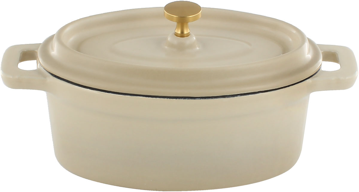 Playground, Gusseisen - Cocotte Sand m. Deckel rund 15 x 10 cm/ 0,50 ltr.