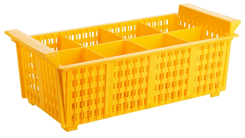 Besteckspülkorb, PP, stapelbar, gelb, 43 x 21 x 15 cm