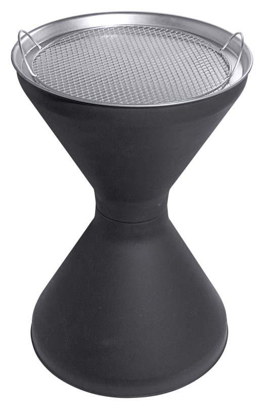 Standascher, kegelförmig, schwarzem PP, Gitterrost, H: 60 cm, D: 40 cm