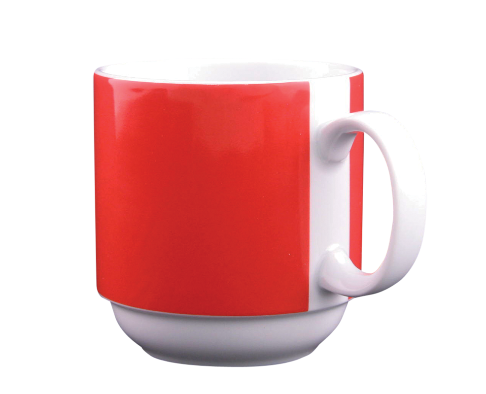 Eschenbach, Color - Kaffeebecher stapelbar, weiss/ rot, 0,30 ltr.