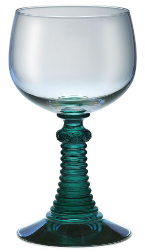 Römer m. antikblauem Fuß, Inhalt: 294 ml, H: 160 mm, D: 78 mm