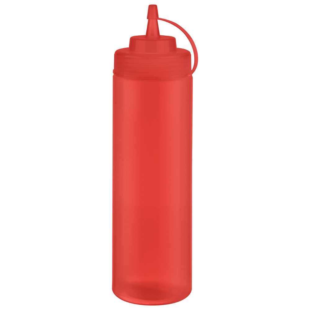 Quetschflasche, 6er Set, mit Schraubdeckel, D: 7 cm, H: 26,5 cm, 760 ml, Polyethylen, Fb. rot