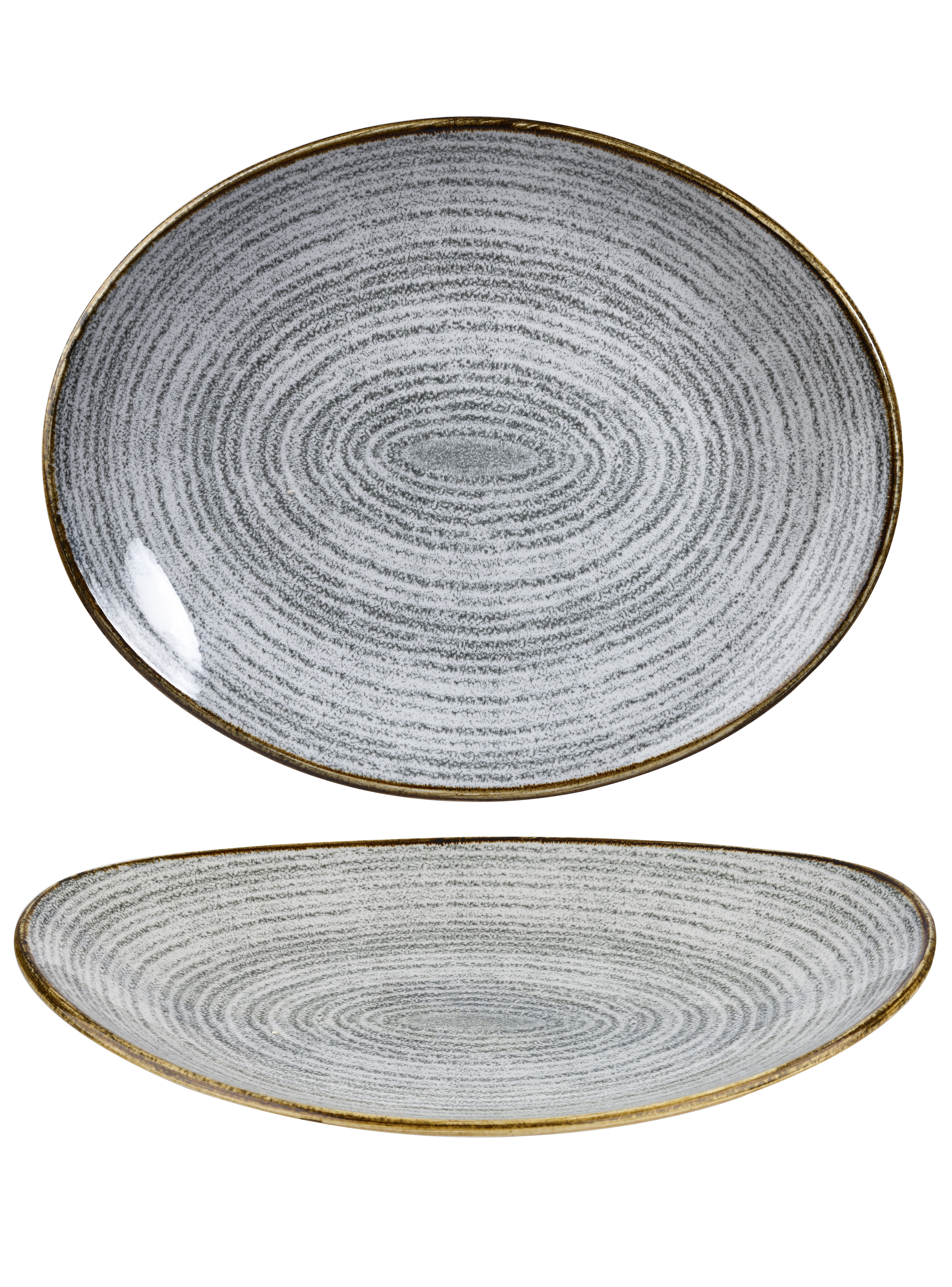 Churchill, Homespun : Stone Grey - Teller/ Platte flach oval Coup 27 x 22,9 cm