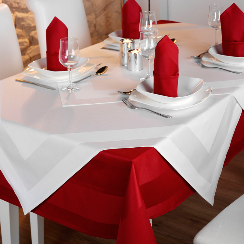 Tischläufer Pik-As - Atlaskante a. den kurzen Seiten