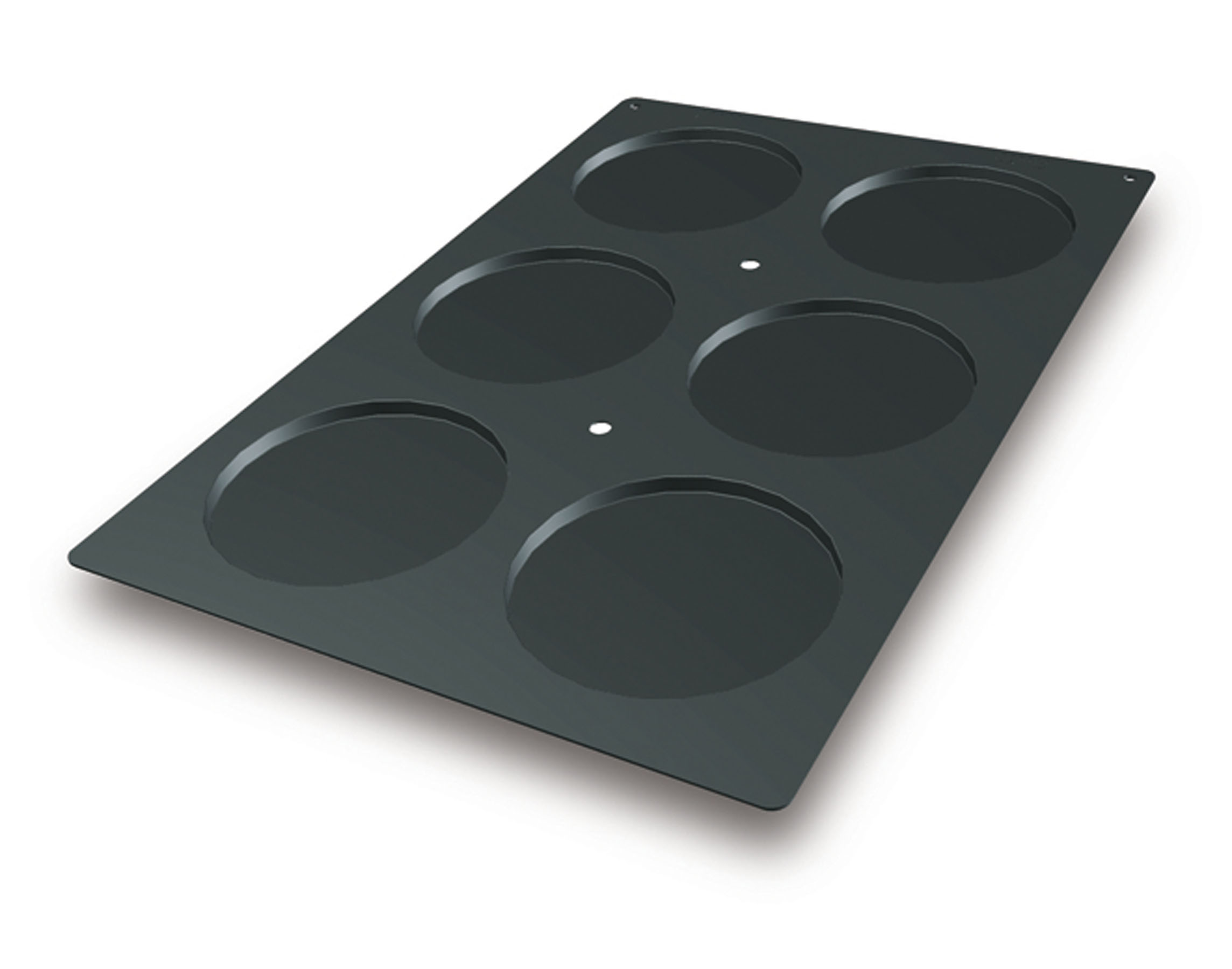 Silikon - Backform 400 x 600 mm, Biskuit, 6 x 200 ml, D: 160 mm, H: 10 mm