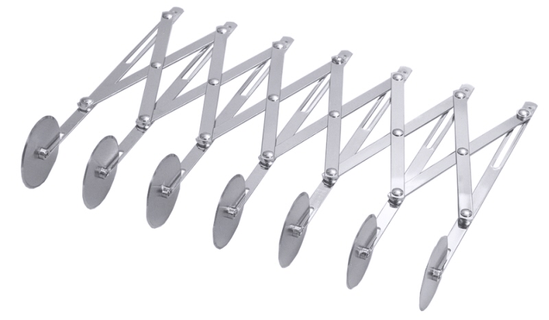 Teigschneider, 5 Schneidräder, EdSt., D: 5,4 cm, H: 24,5 cm, B: 50 cm