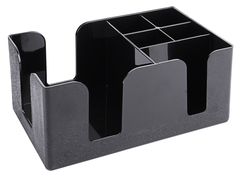 Bar-Caddy, schwarz, 6 Fächer, ABS-Kunststoff, 24 x 15 x 10 cm
