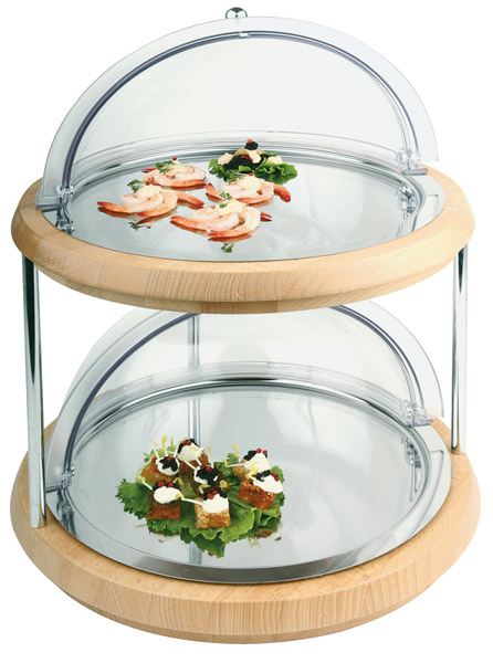 Buffetvitrine DOPPELDECKER, D: 48 cm, H: 38 cm, 11-teilig