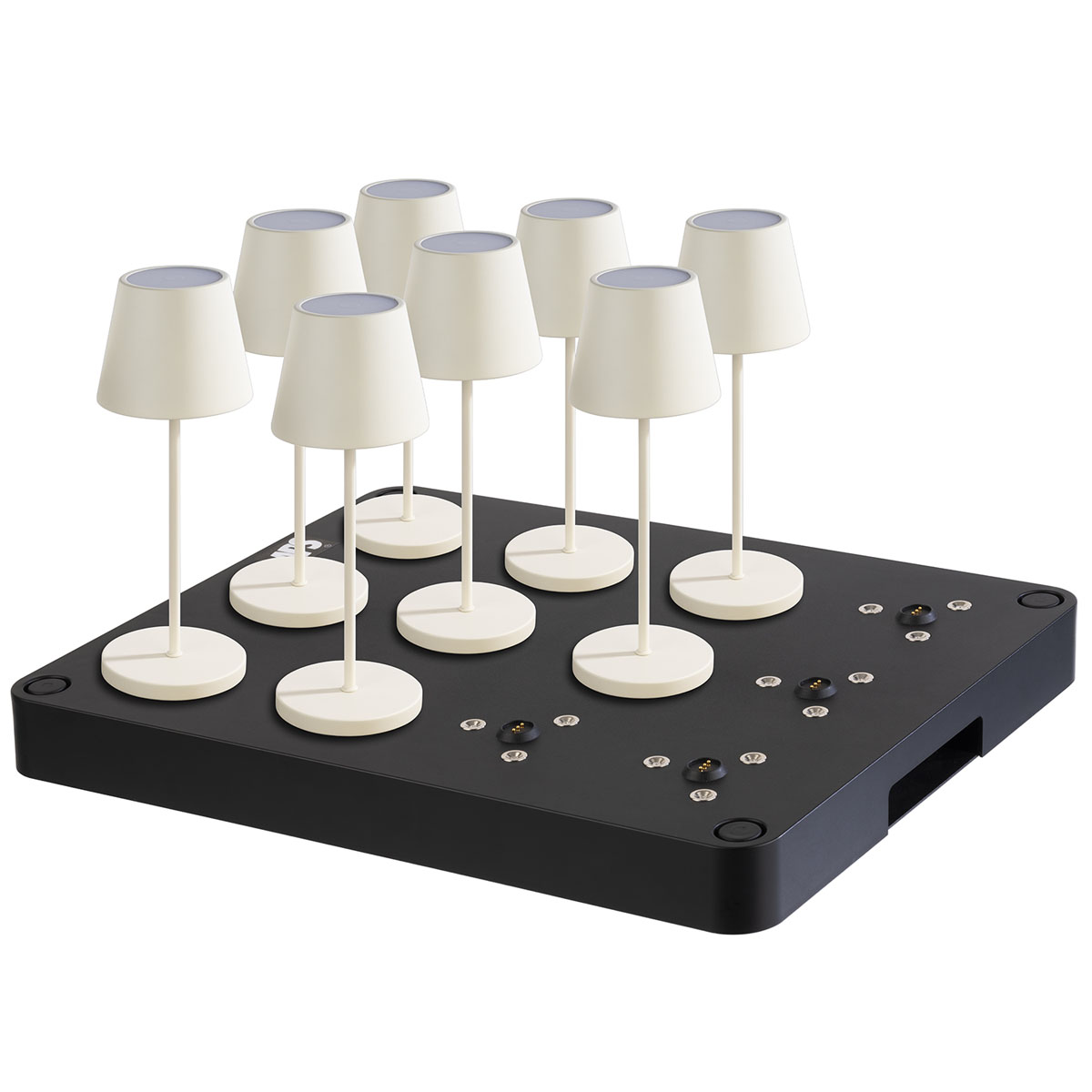 Ladestation, 12-fach, ABS, schwarz, inkl. 2 Fernbedienungen, 43 cm x 33 cm, H: 4,5 cm