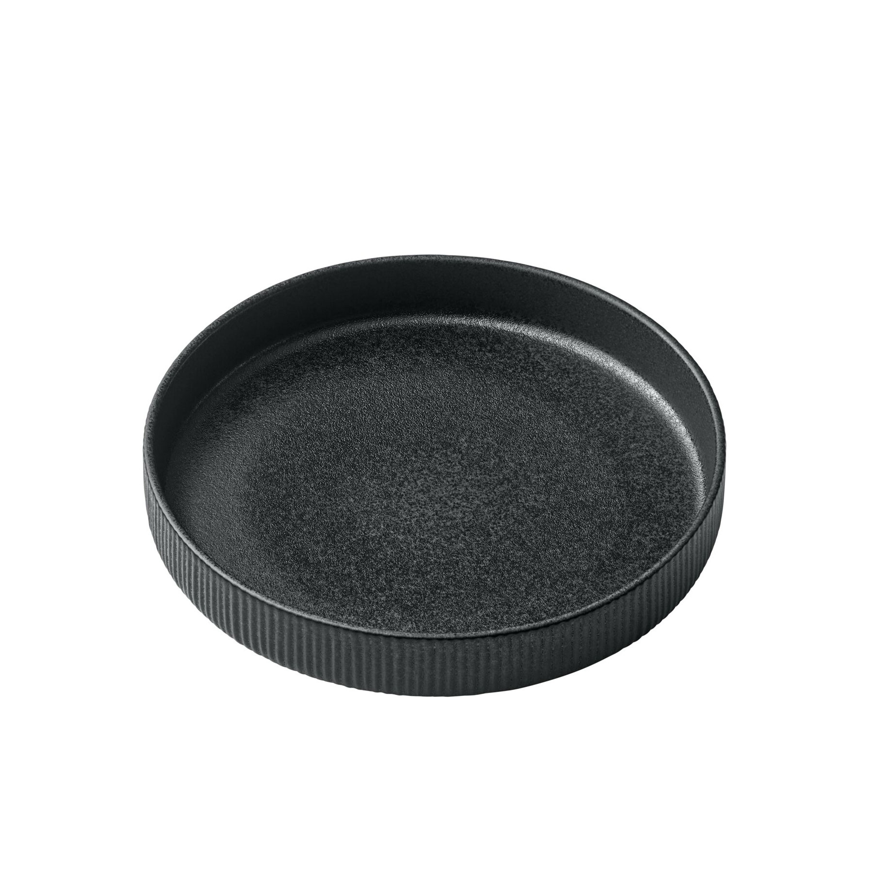 Playground, Steinzeug - NARA Schwarz : Teller tief rund hoher Rand , Relief, 24 cm/ 1,3 ltr.