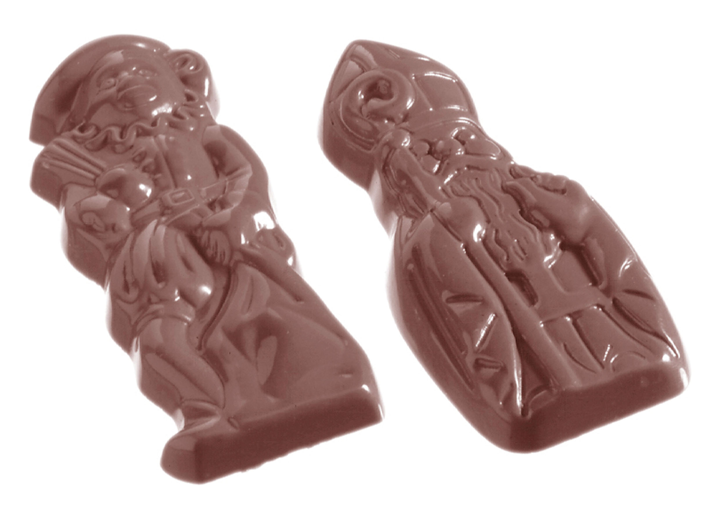 Schokoladen- Form Nikolaus, 275 x 135 mm, 4 x 3 Stück 67 x 29 x 8 mm