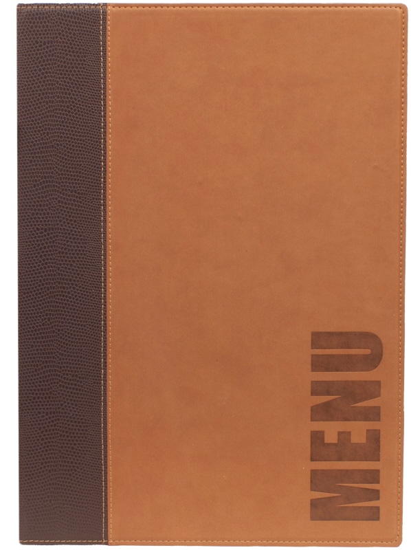 Speisekartenmappe A4, Kunstleder, braun, H: 34 cm, B: 24 cm