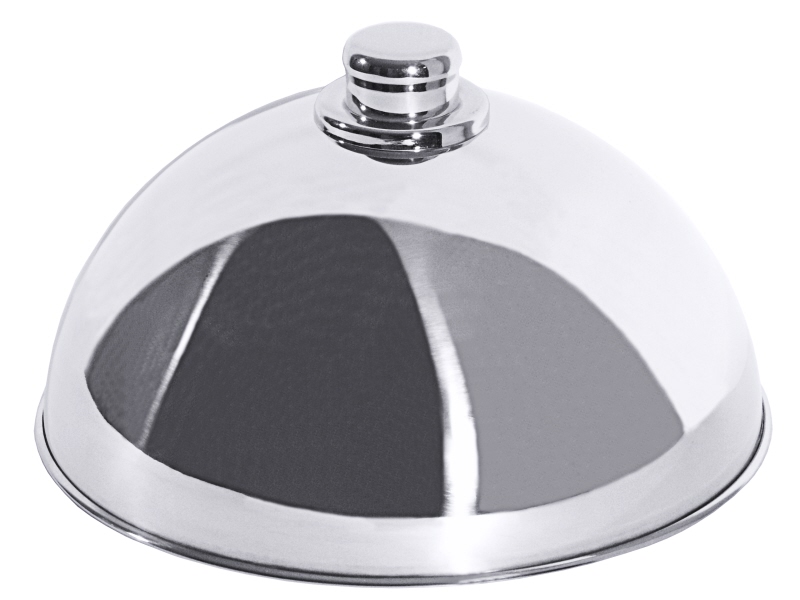 Tellerglocke mit Knopfgriff, Edelstahl, D: 25 cm, H: 13,5 cm