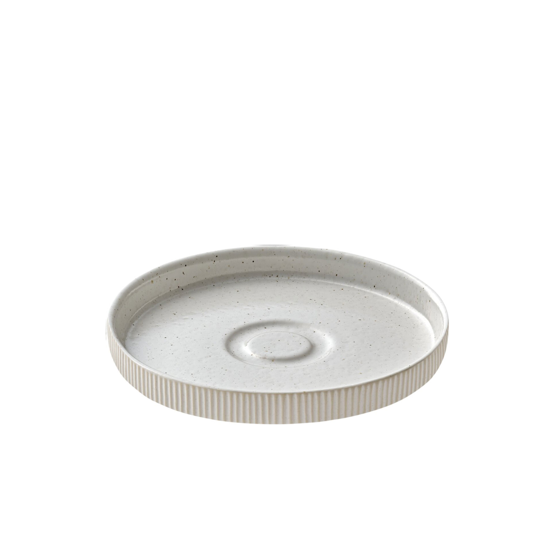 Playground, Steinzeug - NARA Weiss : Untertasse rund , Relief, 15 cm