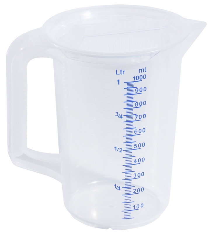 Messbecher mit Deckel, I: 1 ltr., D: 11 cm, H: 16 cm, PP