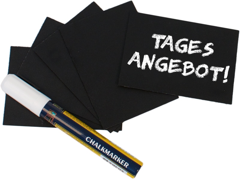 Schreibtafel, schwarz, DIN A7, PVC, 20-er Set, 10,5 x 7,4 cm