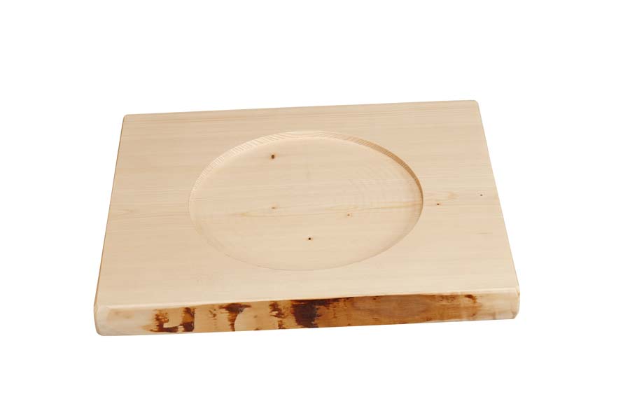 Pfannen-Holzplatzset naturell, Ausfräsung D: 24 cm, ca. 40 x 33 cm
