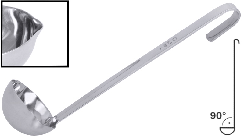 Dressingschöpfer fugenlos, Edelstahl, I: 0,02 ltr., D: 4,5 cm, Stiellänge: 22 cm