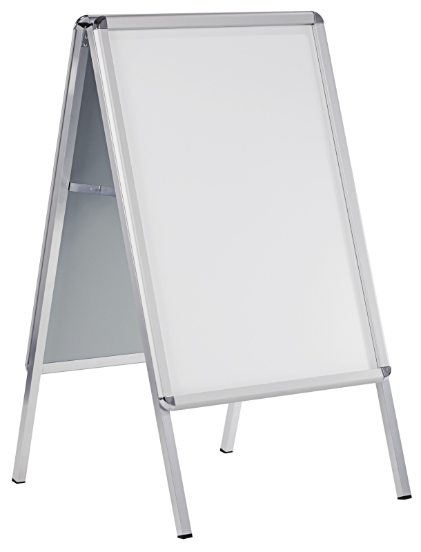 Kundenstopper Alu DIN A1, Aluminium, 59,4 x 84,1 cm, H: 110 cm