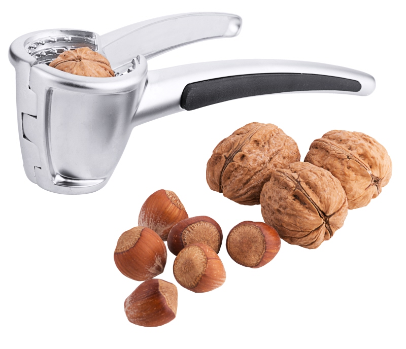 Nussknacker, Aluguss, Gummieinlage, L: 18,5 cm, D: 4 cm, T: 6 cm