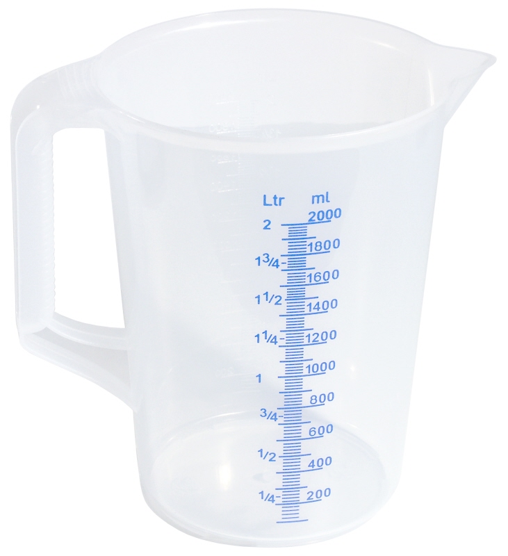 Messbecher transparent, I: 2 ltr., D: 15 cm, H: 20,5 cm, PP
