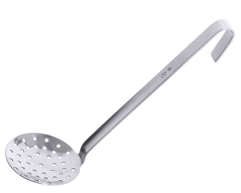 Schaumlöffel flach, Edelstahl, D: 16 cm, Stiellänge: 43 cm